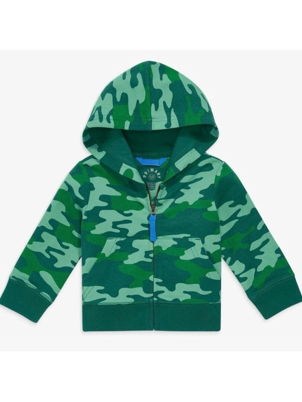 Primary Green Camouflage Kids Hoodie